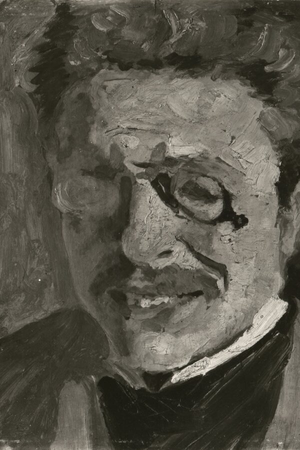 Antonín Procházka, Autoportrét, před r. 1907, olej, lepenka, 30 × 26,5 cm 	Autor fotografie: Rudolf Červenka